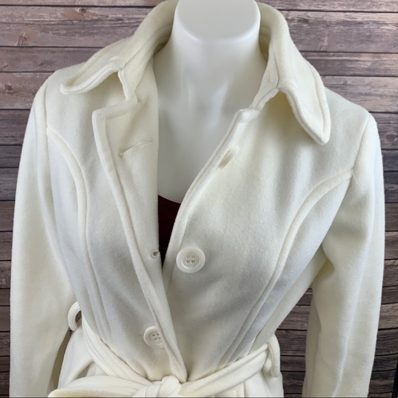 B_envied White Belted Jacket with Pockets Size M - Picture 6 of 7